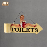 Funny Resin Female Toilet Sign