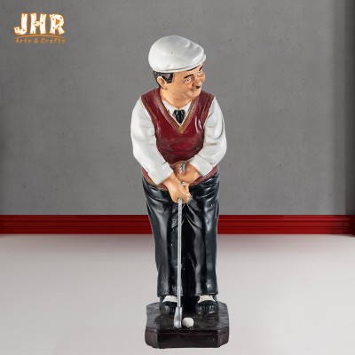 Decorative poly resin golf player figure craft