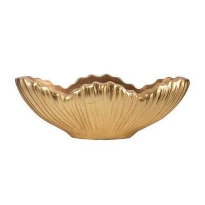 Top Quality Promotional Shiny Gold Handmade Planter Pot Fiberglass Decoration