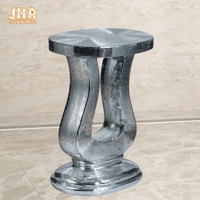 China Manufacturer Supply Silver Mosaic Glass Fiber Glass Table For Sale