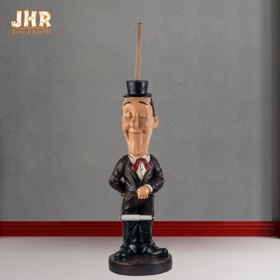 Decorative Resin Man Figure Toilet Paper Holder Craft