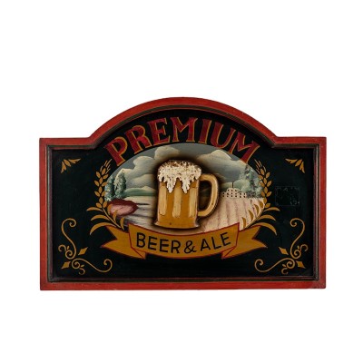 Custom Wooden Wall Signs Antique Wood Pub Sign Resin Beer Wall Decor Green Color