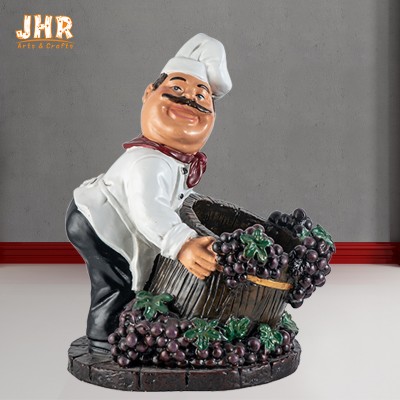 Decorative Tiny Resin Chef Wine Bottle Holder Craft